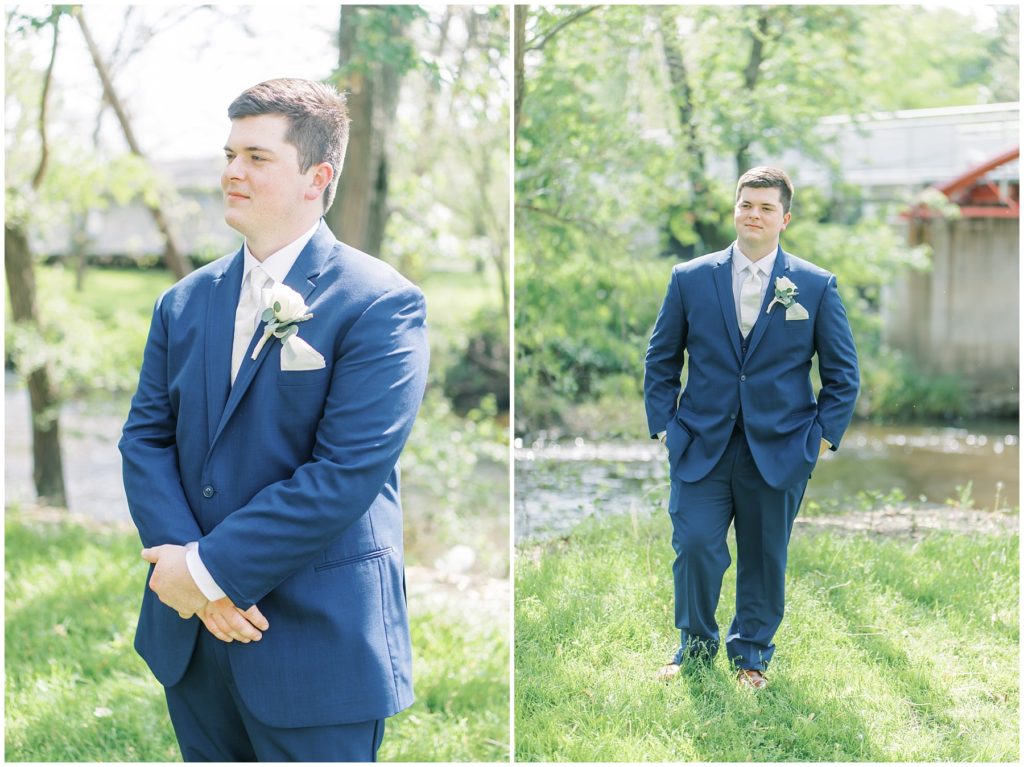 groom outdoors posing