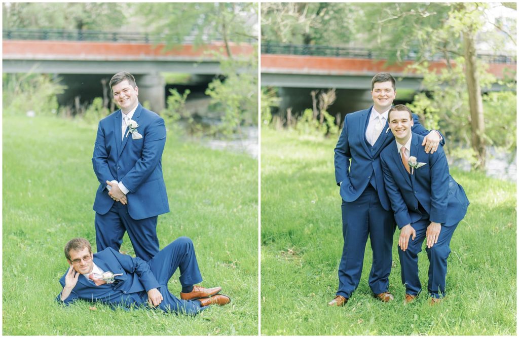 groom and groomsmen striking a pose