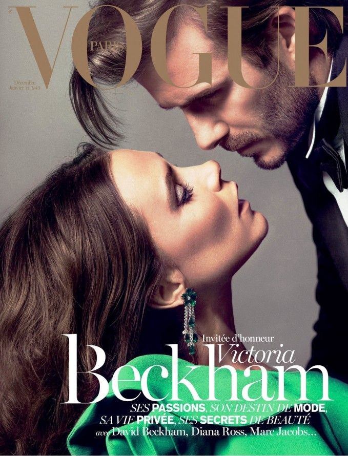 victoria and david beckham on the cover of vogue magazine face to face