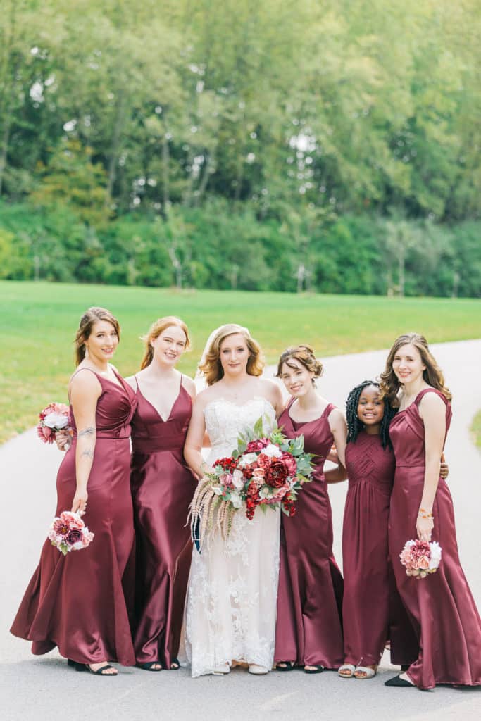 bridal party at whittaker inn