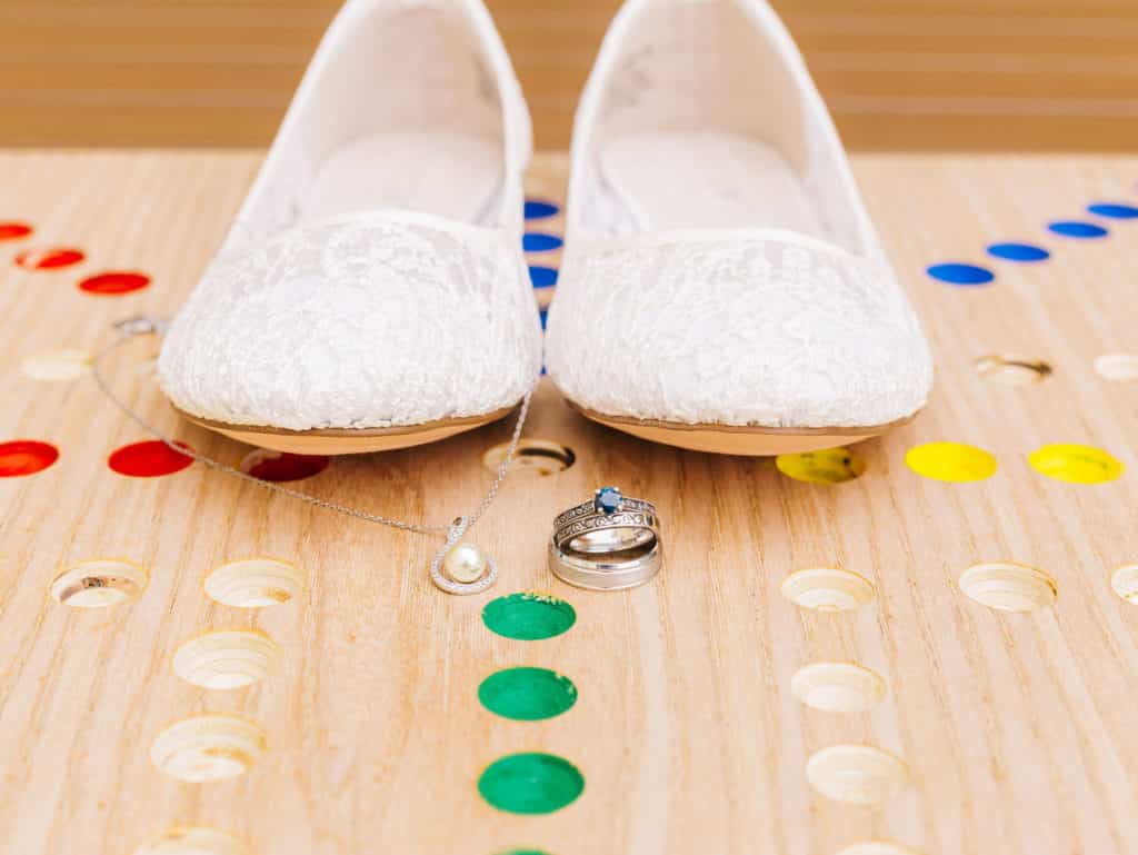 game wedding day details ring and shoes on mancala