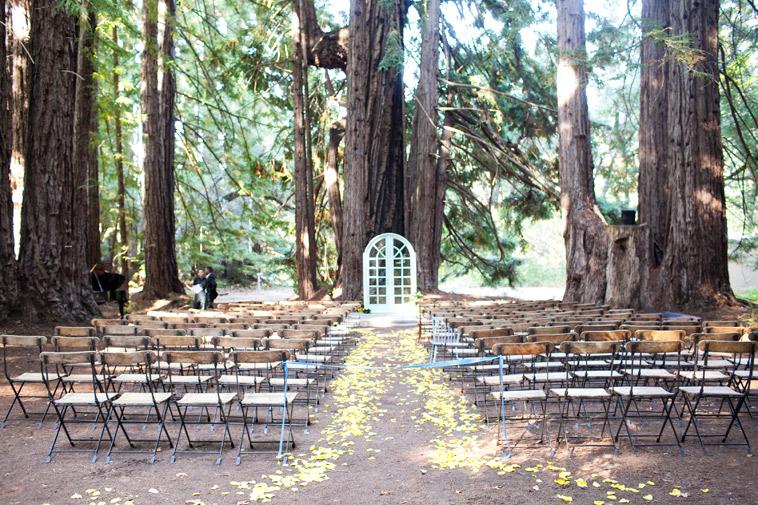 glen oaks wedding elopement setup redwoods
