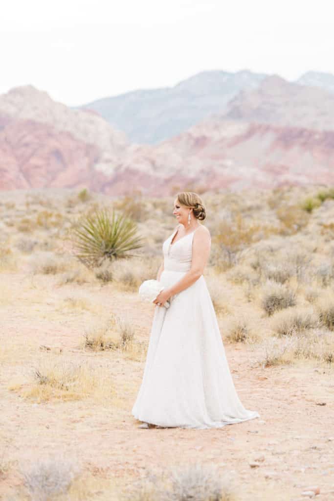 red rocks canyon winter elopement