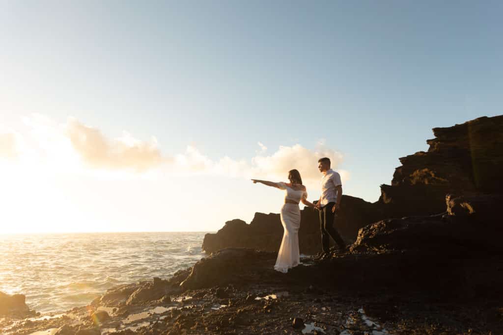 elopement in hawaii sunrise