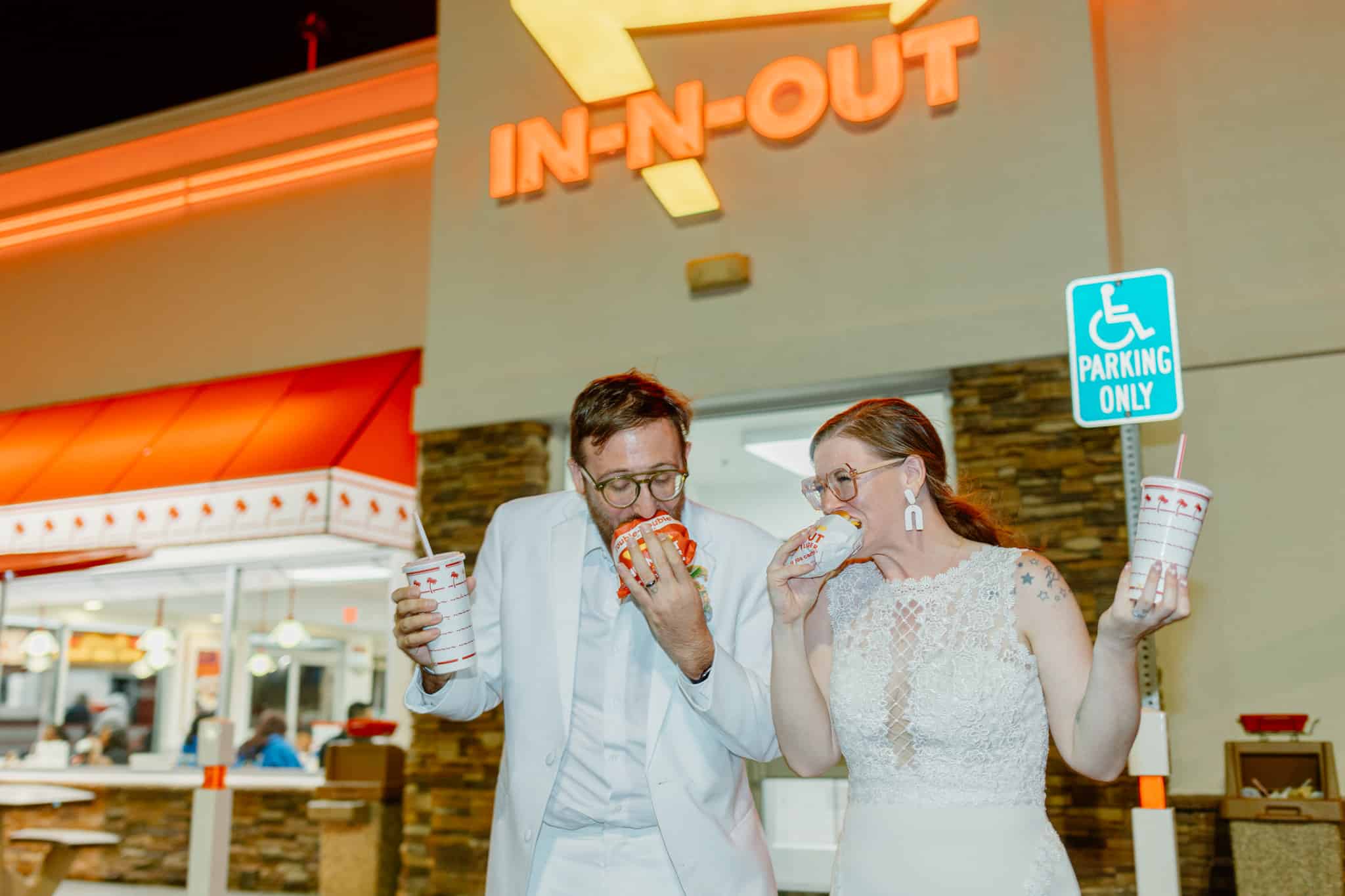 elopement couple at in-n-out burger