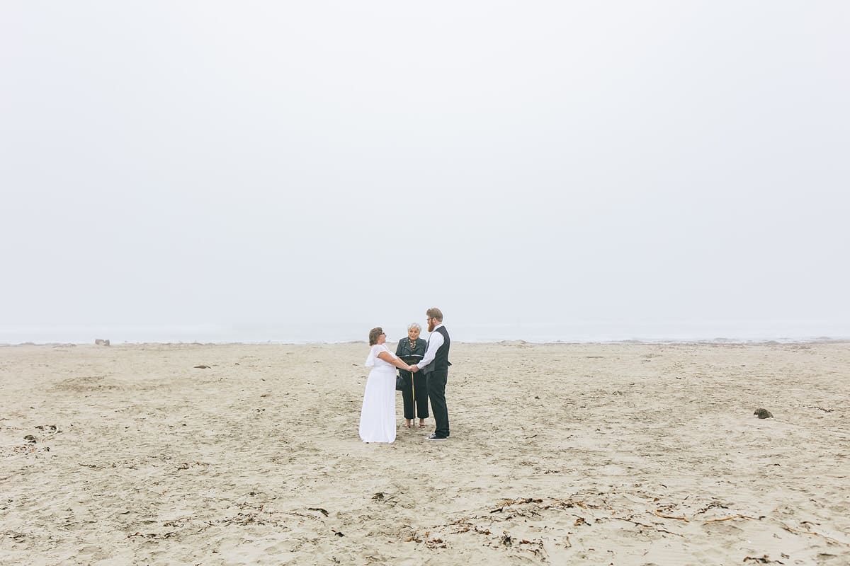 big sur elopement on foggy beach