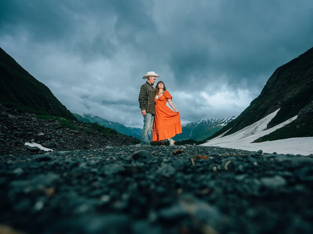 byron glacier alaska couple's portraits